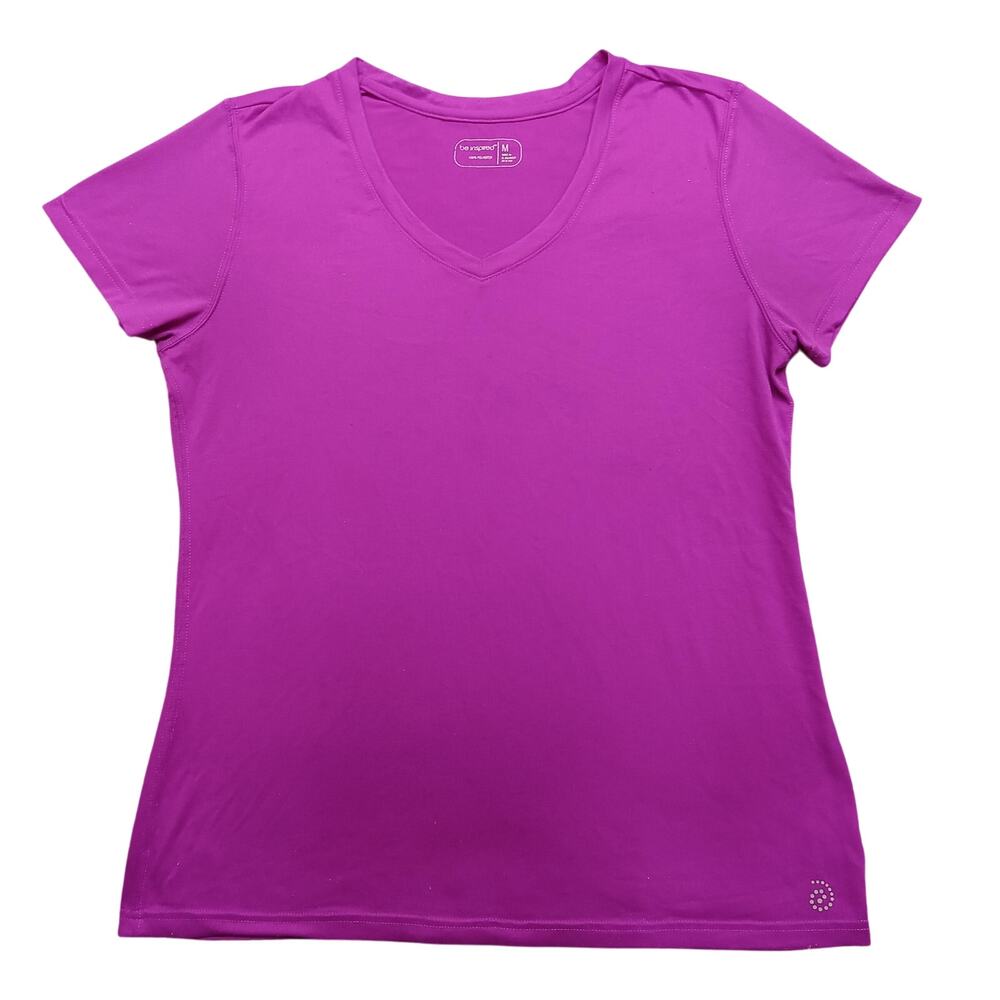 Be Inspired Top M Women's Short Sleeve Activewear Fuchia
